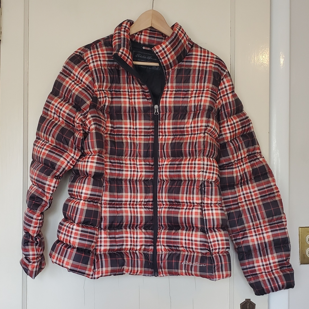 Eddie Bauer Plaid Puffer Coat